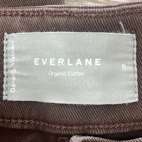 Everlane The Utility kick-out organic cotton high rise brown women’s size 8 - Picture 15 of 16